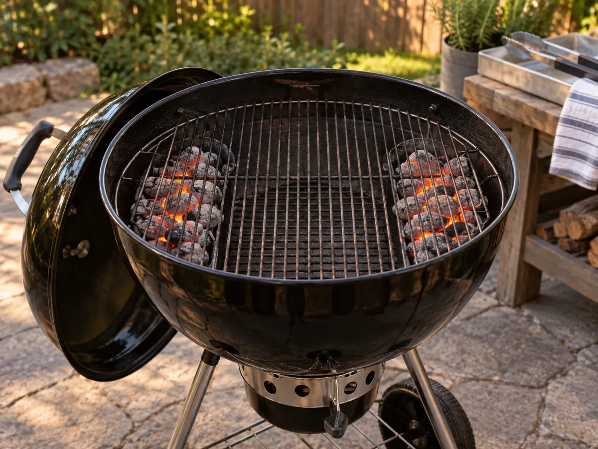 Kettle grill setup