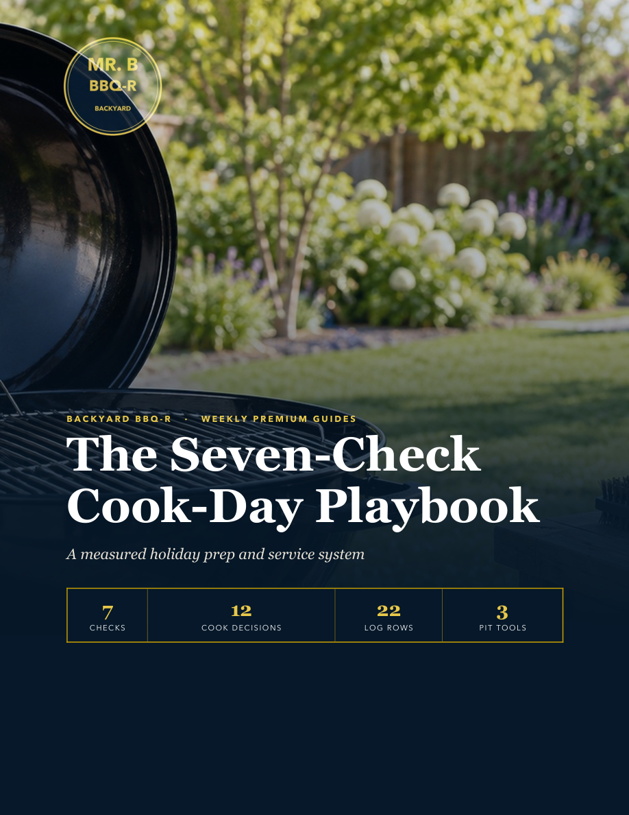 Cover of The Seven-Check Cook-Day Playbook, weekly premium guide