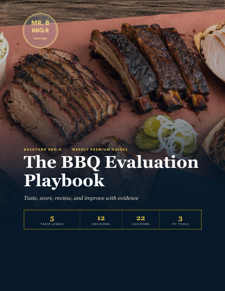 Cover of The BBQ Evaluation Playbook, weekly premium guide