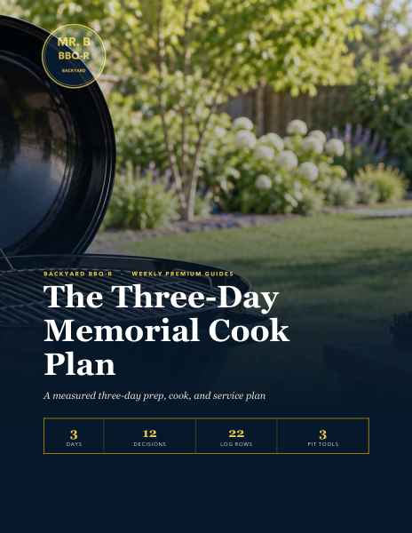 Cover of The Three-Day Memorial Cook Plan, weekly premium guide
