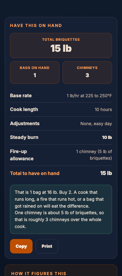 Fuel Calculator running on a phone.